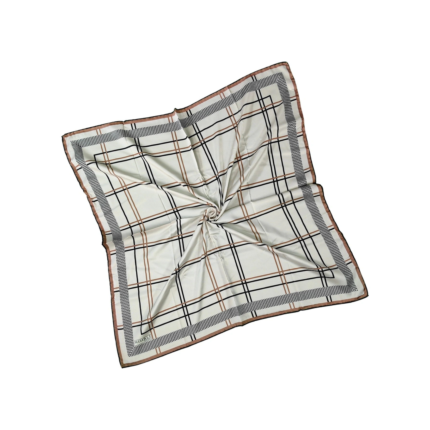 Mim Eşarp Mısırlı Eşarpları Cocoon Twill Eşarp Beyaz - Gold