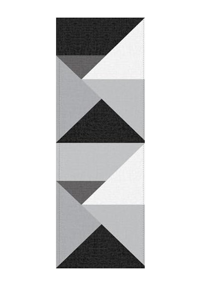 Geometrik Desenli 40x140 Cm Leke Tutmaz Kumaş Masa Örtüsü Açık Bej