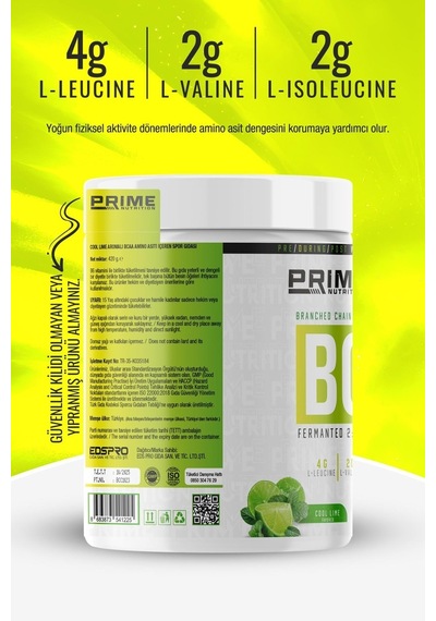 Prime Nutrition Bcaa 2:1:1 420 Gram Cool Lime