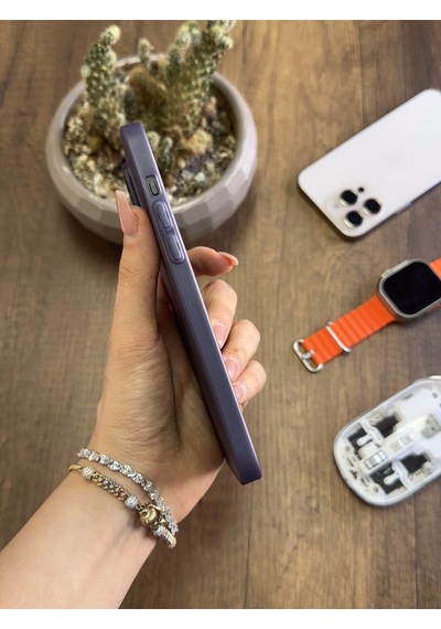 Apple iPhone 14 Pro Max Uyumlu Süper İnce Mat Ultra Thin Silikon Kılıf Mor