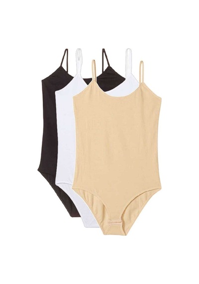 20st 3 Adet İp Askılı Kadın Çıtçıtlı Body Siyah Beyaz Ten 13-2010