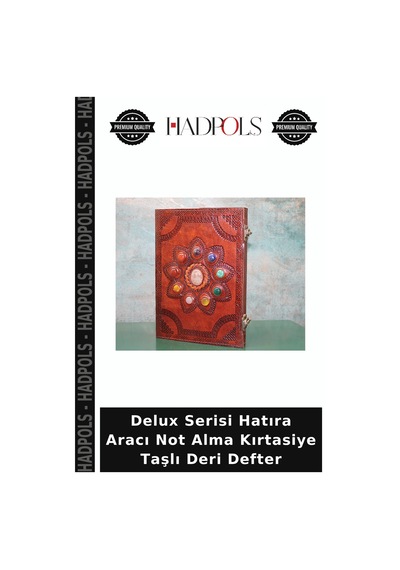 Delux Serisi Hatıra Aracı Not Alma Kırtasiye Taşlı Deri Defter Çok Renkli