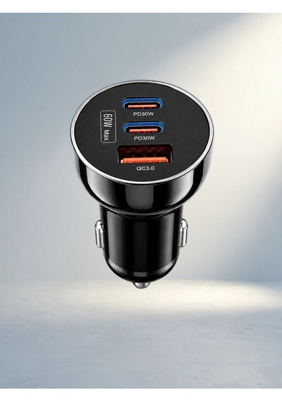 Hızlı Şarj Adaptörü Çift Usb-c Pd 60w Araç İçi Kullanım