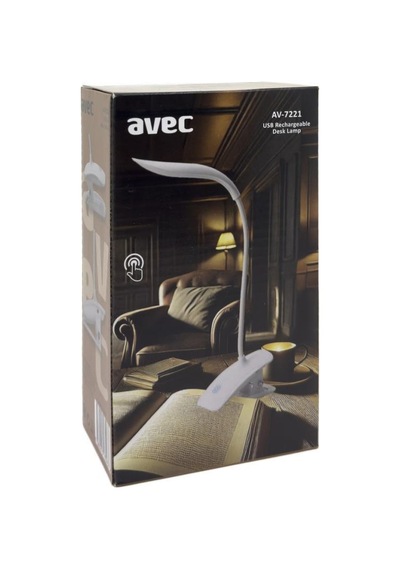 Aec Av-7221 Usb Şarjlı Masa Lambası Beyaz Işık Klipsli Lamba Renkli