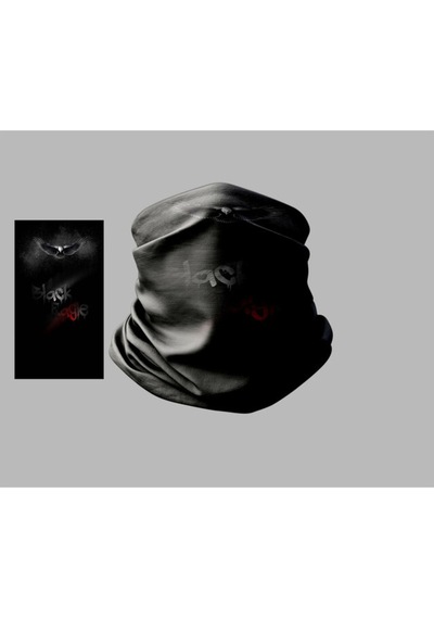 Buffalo Siyah Beyaz Tasarımlı Motorcu Çok Amaçlı Outdoor Boyunluk Unisex Bandana Siyah