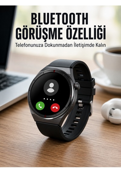 Akıllı Saat Nabız Sensörlü Bildirim Görebilen Spor Modları Gps Takibi Yeni Nesil Siyah