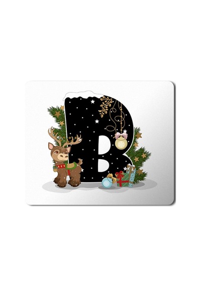 Yeni Yıl Merry Christmas Yılbaşı'na Özel B Harfi Mousepad Mouse Pad