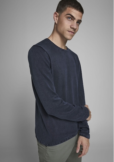 Jack & Jones Soluk Efektli Kazak-leo 12174001 Navy Blazer Mavi