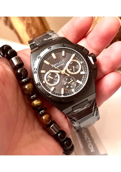 Ferrucci Fcf070831full Fonksiyonlu Çelik Erkek Kol Saati+bileklik