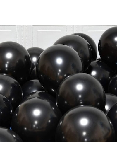Metalik Balon Siyah 50 Adet Siyah