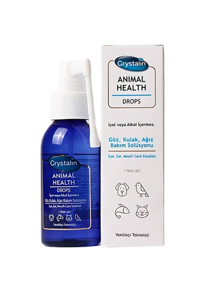 Crystalin Anımal Health Drops 100 Ml.göz,kulak,ağız Bakım Solisyonu Skt-01.07.2026