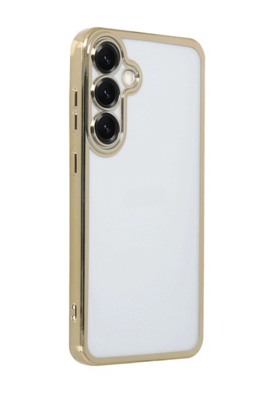 Samsung Samsung Uyumlu Galaxy S25 Kılıf Razer Lensli Silikon - Gold