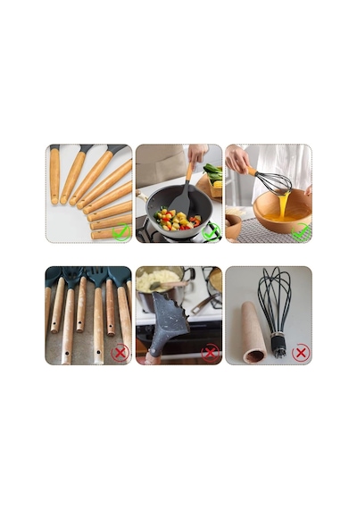 Verrazano Isıya Dayanıklı Yanmaz Yapışmaz 28 Parça Silikon Spatula Mutfak Seti Gri Genel