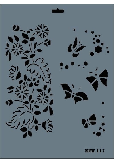 Rich New Seri N-117 Stencil 35x25 Cm - Uxfo-287590 Renkli