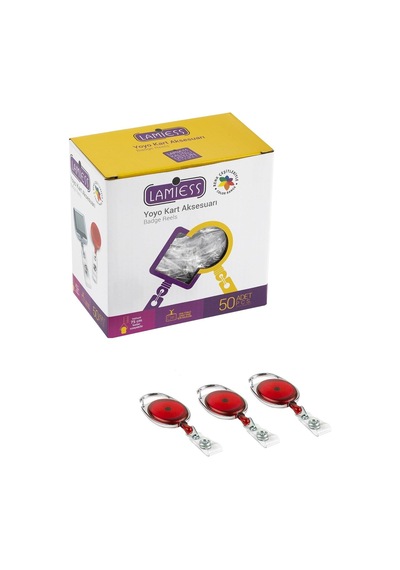 Lamiess Lms 154 Çelik Bordürlü Oval Yoyo Şeffaf Kırmızı 50'Li