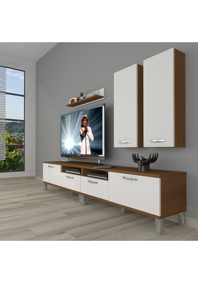 Decoraktiv Eko 5220d Slm Krom Ayaklı Tv Ünitesi Tv Sehpası - Ceviz Beyaz Ahşap - Beyaz Decoraktiv Eko 5220d Slm Krom Ayaklı Tv Ünitesi Tv Sehpası - Ceviz Beyaz Ahşap - Beyaz