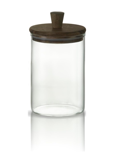 3'lü Silindirik Sap Akasya Kapaklı Yüksek Borosilikat Cam Saklama Kavanozu Seti - 500ml - 1000ml - 1500ml Çok Renkli
