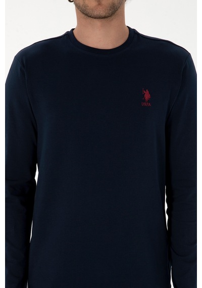 U.S. Polo Assn. Erkek Slim Fit Bisiklet Yaka Lacivert Basic Sweatshirt 50307762-VR033 U.S. Polo Assn. Erkek Slim Fit Bisiklet Yaka Lacivert Basic Sweatshirt 50307762-VR033