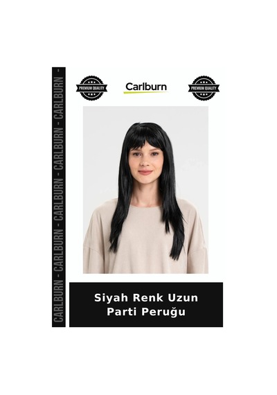 Özel Seri Siyah Renk Uzun Parti Peruğu Gece Giyim Aksesuar +3