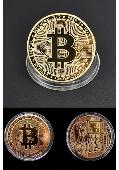 A Kalite Bitcoin Sanal Paranın Madeni Anı Hediyelik Metal Para Yuvarlak Coin