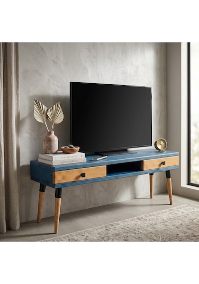 Mobenta Modest Tv: İskandinav Masif Tv Ünitesi 2 Çekmeceli 1 Raflı - 150 Ig-tk Mavi-ahşap Mobenta Modest Tv: İskandinav Masif Tv Ünitesi 2 Çekmeceli 1 Raflı - 150 Ig-tk Mavi-ahşap