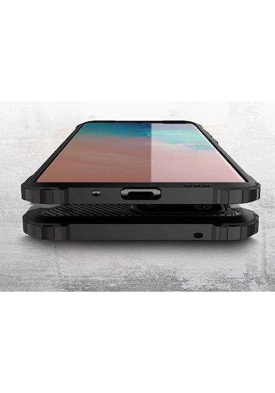 Noktaks - Samsung Galaxy Uyumlu S20 Ultra - Kılıf Çift Katman Zırh Tank Crash Military Kapak - Mavi