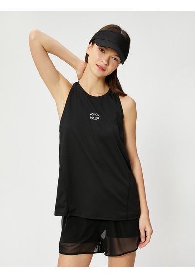 Koton Baskılı Spor Atlet Halter Yaka Siyah 3sak30030nk 3SAK30030NK999