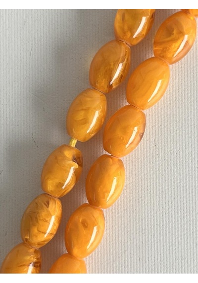 Oval Kesim Kokulu Toz Kehribar Tesbih 33lük 7mm A007