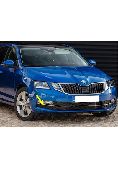 Skoda Octavia 3 17-20 Ön Tampon Sağ Sis Izgarası Krom 5E0807682G