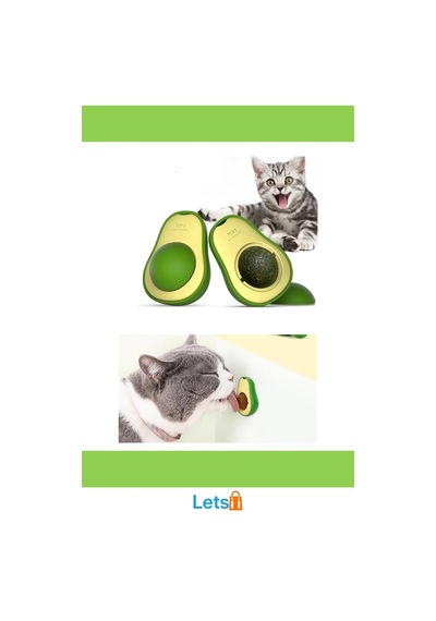Avokado Tasarımlı Doğal Kedi Yalama Topu
