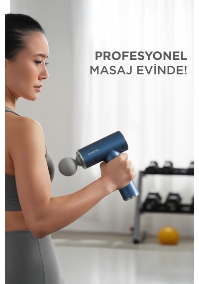Premium Egzersiz Kompakt Kas Gevşetme N2 Mavi Darbeli Titreşimli Masaj Tabancası 1800mah