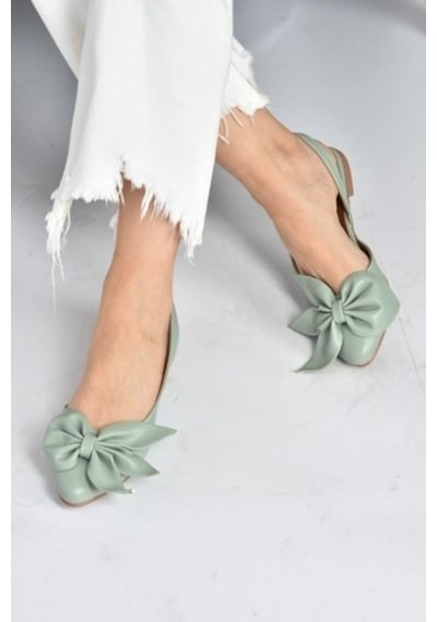 Fox Shoes Yeşil Kadın Babet H726809009 Yeşil