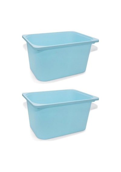 Quick 2 Adet Açık Mavi Çocuk Odası Eşya Oyuncak Saklama Kutusu 42x30x23 Cm 2'li Set Saklama Plastik Mavi - 730883538 Mavi