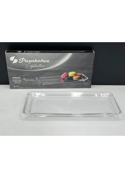 Paşabahçe Grace Dikdörtgen Cam Servis Tabağı 30 Cm Şeffaf