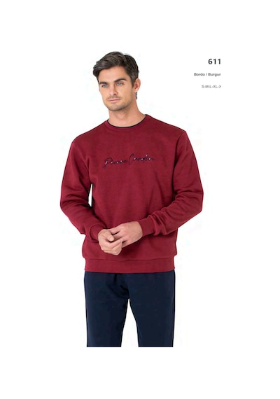 Pierre Cardin 6115 Erkek Uzun Kollu Bisiklet Yaka Üç İplik Eşofman Takımı-bordo Bordo