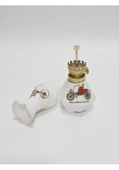 Antika Porselen Gaz Lambası 002 Beyaz