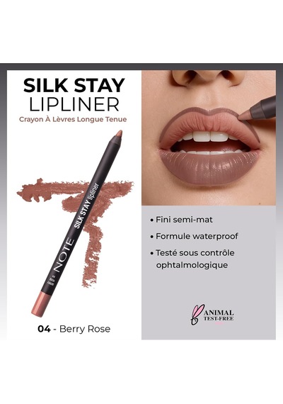 Cosmetics Silk Stay Lipliner Suya Dayanıklı İpeksi Dudak Kalemi - 04 Berry Rose Çok Renkli