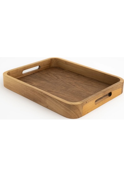 Linn Ceviz Ahşap Tepsi 45x36x6 Cm