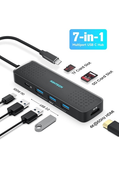Apple Uyumlu MacBook iPad Alüminyum 7 In 1 Type C 3.1 Hub 4k 60hz Hdmı Usb 3.0pd 100w Sd/tf