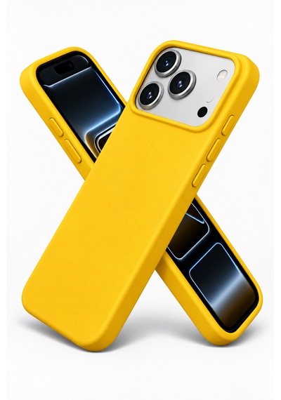 Apple İphone 17 Pro Max / 18 Pro Max Uyumlu Kılıf Renkli Lansman İçi Kadife Yumuşak Kamera Yükseltili Silikon Sarı
