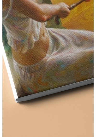 Webstyle Sayılarla Boyama Seti Kasnaklı Sarı Şemsiyeli Kadın 60 X 75 Cm