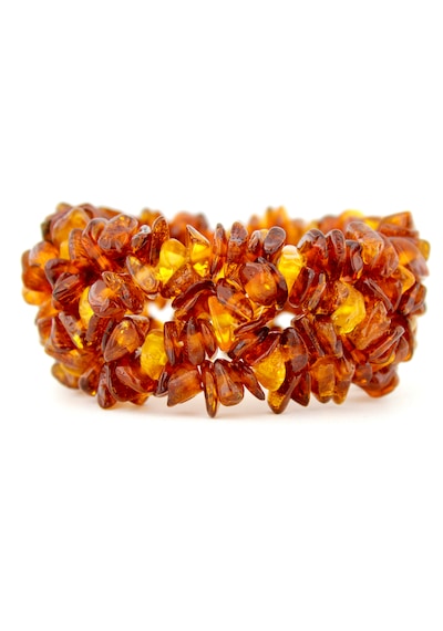 Kehribar Bileklik Amorf Tasarım Ambergold Blk23-121 Çok Renkli