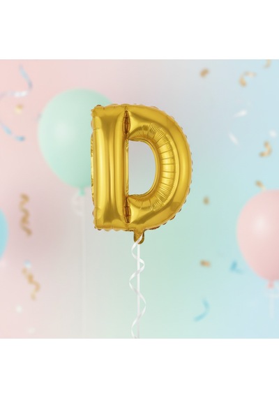 Runaway Altın D Harf Balon 1 Metre Parti Dekoru Çok Renkli
