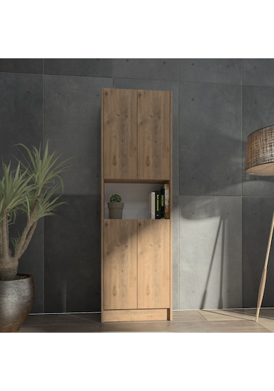 Kuta Flat56 Kitaplık 4 Kapaklı Kütüphane Çok Amaçlı Dolap (498407568)