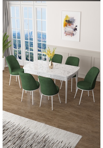 Canisa Zen Serisi 80x132 Mdf Açılabilir Beyaz Mermer Desen Masa Takımı Ve 6 Haki Yeşil Sandalye Masa Beyaz Mermer Desenli Sandalyeler Haki Yeşili Canisa Zen Serisi 80x132 Mdf Açılabilir Beyaz Mermer Desen Masa Takımı Ve 6 Haki Yeşil Sandalye Masa Beyaz Mermer Desenli Sandalyeler Haki Yeşili