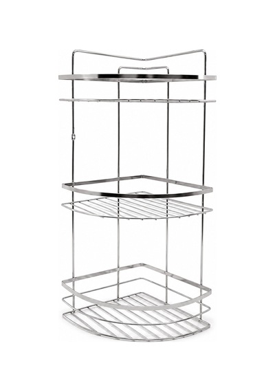 K13-013 Lamalı 3 Katlı & Üçgen Krom Metal Banyo Köşelik & Duşkabin Raf 12'li Paket