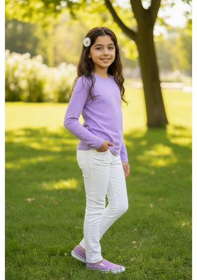 Kiagu Lila Basic Tsort - Terletmeyen Esnek Kumaş Pamuklu Mevsimlik Lila Kız Çocuk T-shirt Lila Kiagu Lila Basic Tsort - Terletmeyen Esnek Kumaş Pamuklu Mevsimlik Lila Kız Çocuk T-shirt Lila