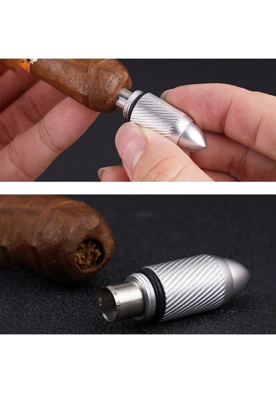Cigarismalüminyum 8 MM Çaplı Puro Delici Anahtarlıklı Rc68slv