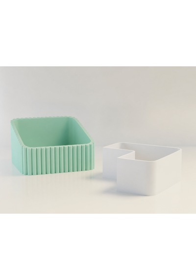 3d Baskı Fıstık Kasesi - Çift Hazneli Kabuk Ayırıcı Sunum Kasesi - Mint Beyaz Diğer