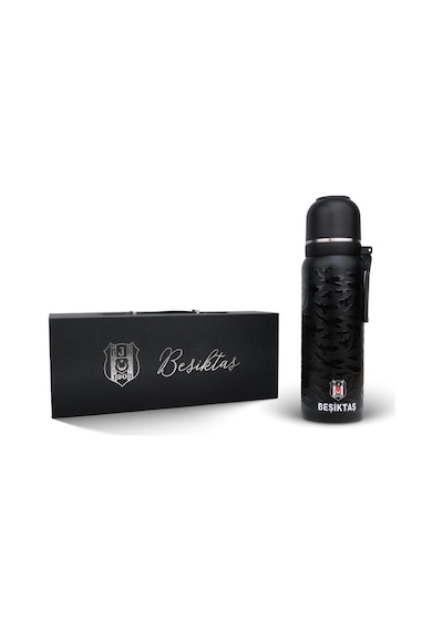 Beşiktaş Çelik Termos Bardaklı Kapak Siyah 650 Ml